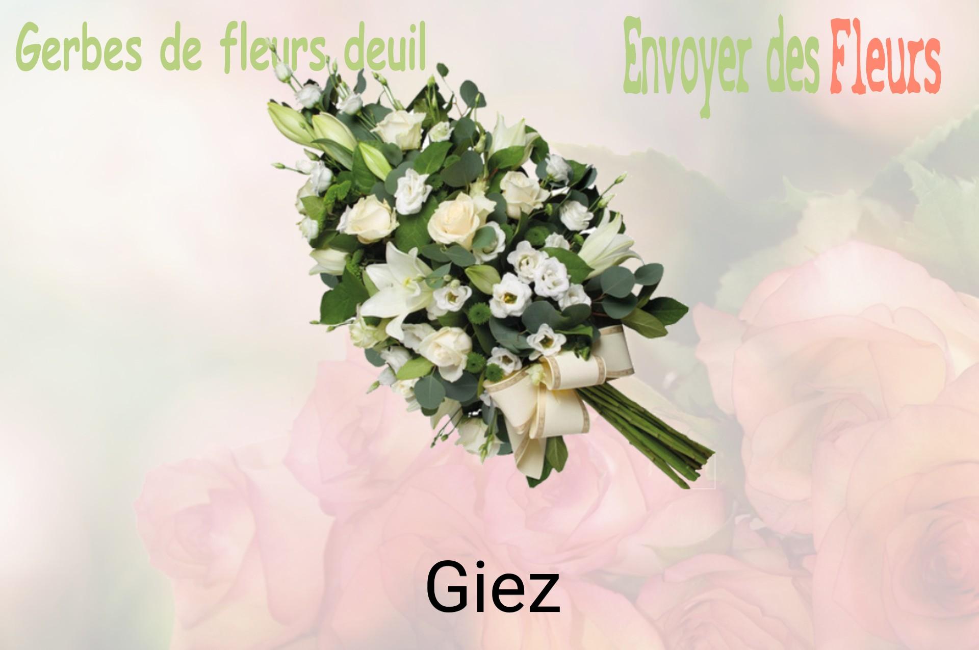 Gerbe de fleurs de deuil livrée à Giez